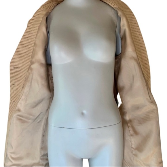 New ZANELLA Amanda Cotton Blend Woven Tan Blazer Made in Italy Career Tailored - Picture 15 of 16